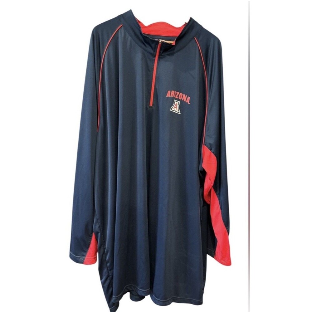 Colosseum Men's Arizona Wildcats Raglan Quarter Zip Pullover Jacket|Navy|Sz 5XL